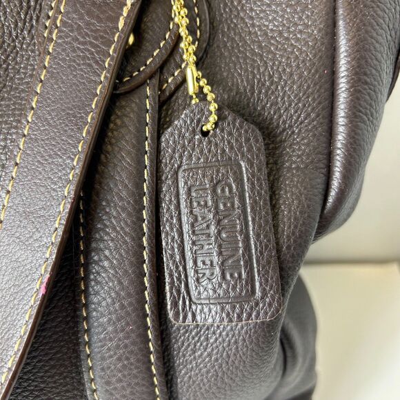 ANA Dark Chocolate Brown Leather Chain Link Detail Hobo Tote Shoulder Bag - Picture 10 of 14